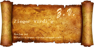 Zieger Virág névjegykártya
